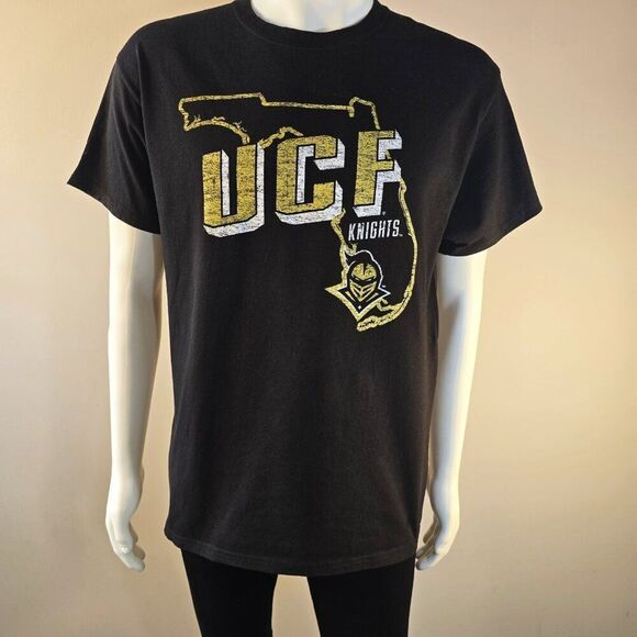 UCF Knights University of Central Florida Mens Large T-Shirt Black 100% Cotton - Picture 1 of 9